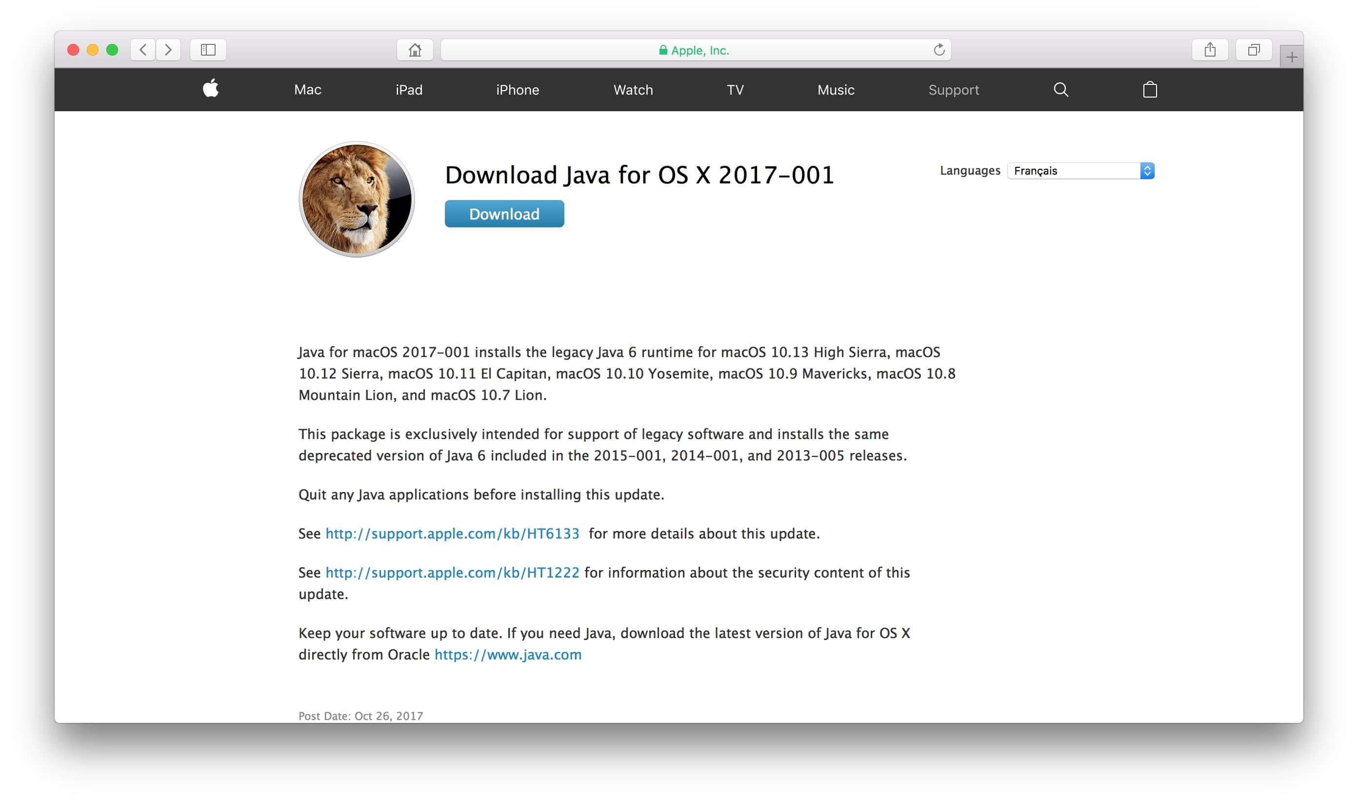 java se development kit 10 downloads for mac